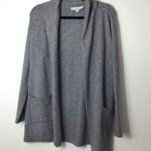 Loft cardigan long wool women grey medium petite teacher modest feminine
